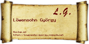 Löwensohn György névjegykártya
